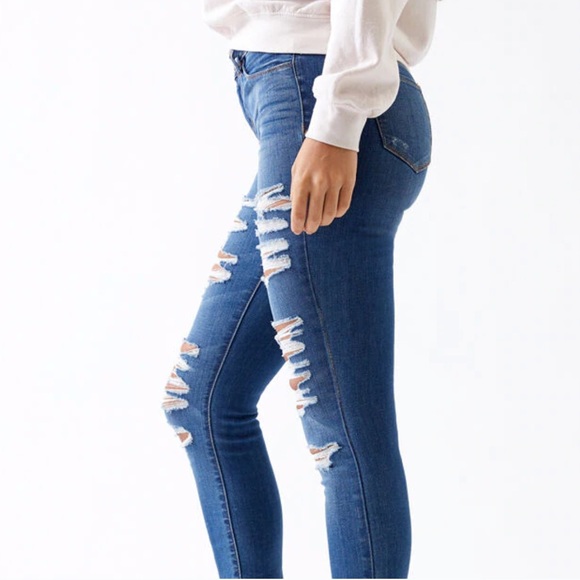 PacSun 89% Cotton Distressed Skinny Jeans - 28 - Picture 3 of 16
